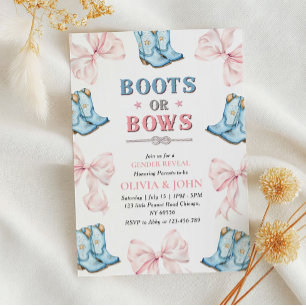 Convites Boots ou Arcos Gênero Revelam Rosa e Blue Invite