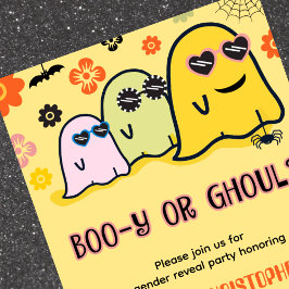 Convites Booy ou Ghoul Groovy Fantasma Revelação do Gênero