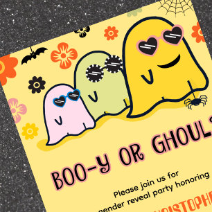 Convites Booy ou Ghoul Groovy Fantasma Revelação do Gênero