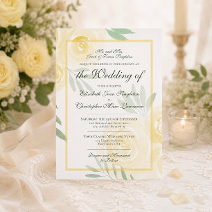 Convites Borboleta Amarelo & Dourado Rosas Boho Casamento F