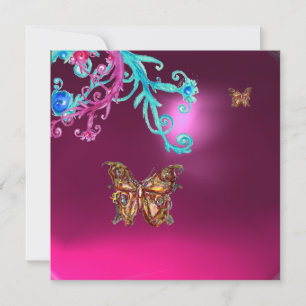Convites BORBOLETA  Ametista, roxo azul rosa brilhante verm
