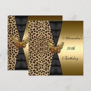 Convites Borboleta Aniversário de 30 anos Animal dourado Le
