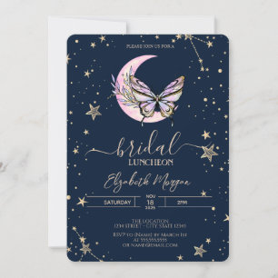 Convites Borboleta Azul Celestial Lua Jantar de Noiva