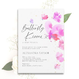 Convites Borboleta Beija Bold Rosa Chá De Bebê Rosa