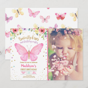 Convites Borboleta Beija Jardim Floral Confetti Aniversário