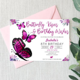 Convites Borboleta Beijos e Aniversário Desejam Aniversário