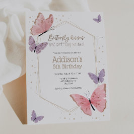 Convites Borboleta Beijos e Aniversário Desejam Aniversário
