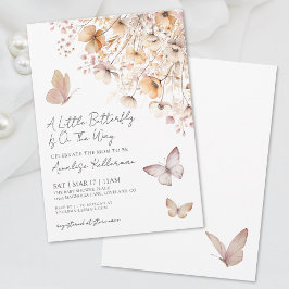 Convites Borboleta Chá de fraldas de flor selvagem