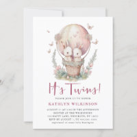 Borboleta cor-de-rosa É Chá de fraldas de Gêmeas