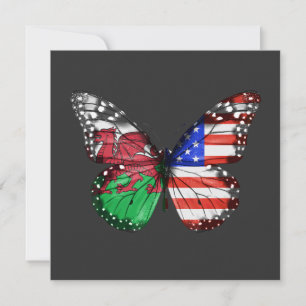 Convites Borboleta da Bandeira Americano-Galesa