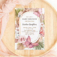 Borboleta de Aquarela Floral Garden Baby Brunch