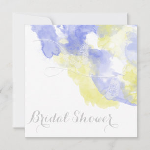 Convites Borboleta de Aquarela Periwinkle Lemon Bridal Show