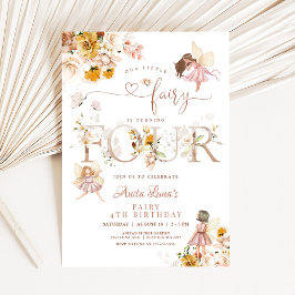 Convites Borboleta de fada Flor Mágico Selvagem 4.o Anivers
