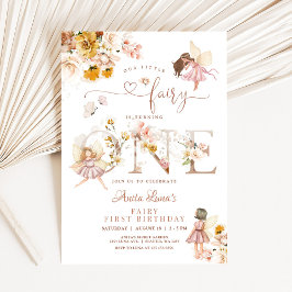 Convites Borboleta de fada primeiro aniversario de flor sel