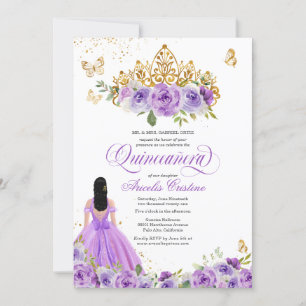 Convites Borboleta de Quinceañera e Flores de Aquarelas Rox