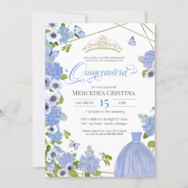 Convites Borboleta do Jardim Azul Quinceañera Princess Tiar