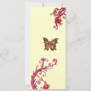 Convites BORBOLETA DOURADA, creme vermelho brilhante
