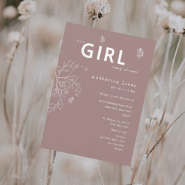 Convites Borboleta É uma Chá de fraldas de Rapariga