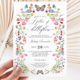 Convites Borboleta Elegante Chá de panela Floral de Flor Se