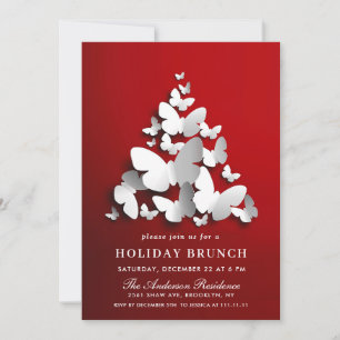 Convites Borboleta Elegante Monarca NATAL HOLIDAY BRUNCH