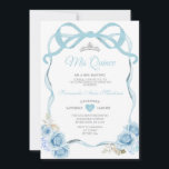 Convites Borboleta Floral Azul Elegante Mis Quince<br><div class="desc">EDITABLE Elegante Dusty Blue Floral Butterfly Mis Quince Convite Elegante Quinceañera Blue Floral Silver Convite Mis Quince 15 Anos,  16 Anos Aniversário</div>