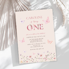 Convites Borboleta Garota Primeiro Aniversário