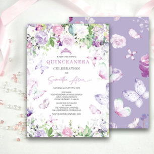Convites Borboleta lavanda Themed Quinceanera