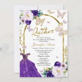 Convites Borboleta Marmeleiro Vestido Floral Roxo