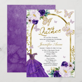 Convites Borboleta Marmeleiro Vestido Floral Roxo