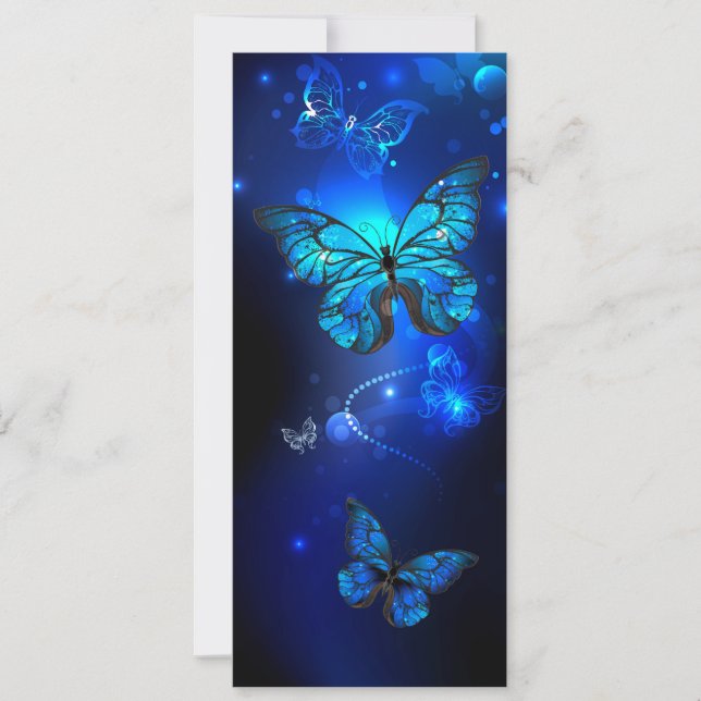 Convites Borboleta Morpho em Fundo Escuro (Frente)