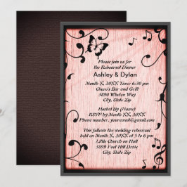 Convites Borboleta Música Deixa Janto de ensaio de madeira