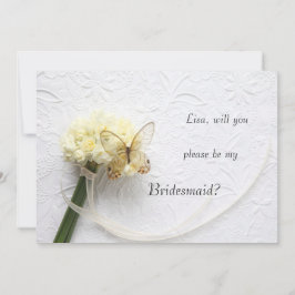 Convites Borboleta no buquê de flores seja minha dama de ho