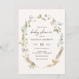 Convites Borboleta no Caminho do Chá de fraldas Boho