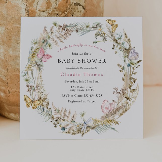 Convites Borboleta no Chá de fraldas Way Boho (Criador carregado)