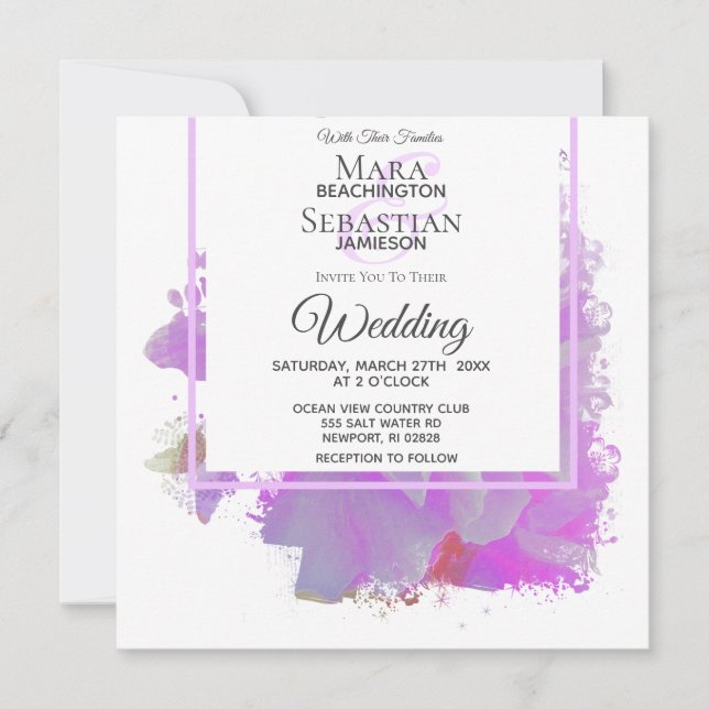 Convites *~* Borboleta Pintar Floral AR3 Casamento (Frente)