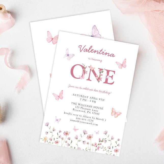 Convites Borboleta Primeiro Aniversário (Criador carregado)