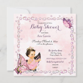 Convites Borboleta Princesa Bebê Menina 