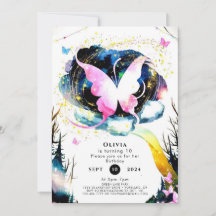 Borboleta Rosa Boho Aniversário