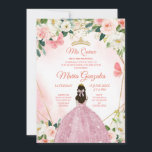 Convites Borboleta rosa e Dourada Charra Mis Quince<br><div class="desc">Borboleta rosa e Dourada Charra Mis Quince Convite Mis Quince Anos,  15 Birthday</div>