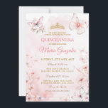 Convites Borboleta rosa Quinceañera<br><div class="desc">Borboleta Rosa Quinceañera Convite Mexicano Mis Quince 15 Anos,  16 Anos,  16 Anos,  Borboleta Rosa Princesa Design,  Fundo Floral,  Rosa Quince</div>