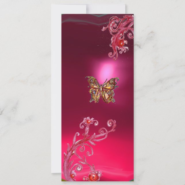 Convites BORBOLETA RUBI , vermelho brilhante rosa violeta (Frente)