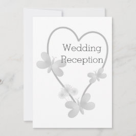 Convites Borboleta Silver Heart recepção de casamento