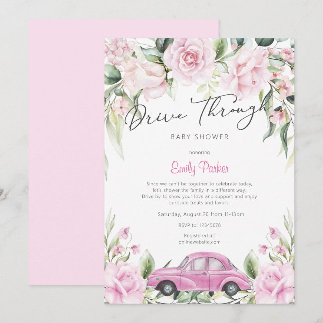 Convites Borboleta, Temas de Chá de fraldas, (Frente/Verso)