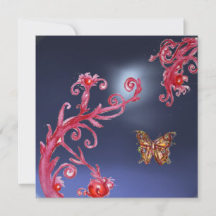 Convites BORBOLETA  TOPÁZIO AZUL rosa brilhante,vermelho