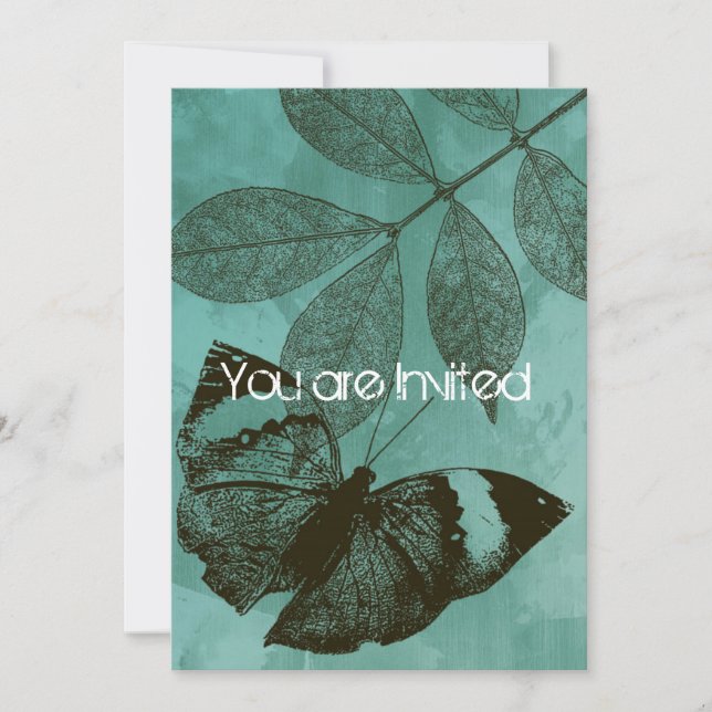 Convites Borboleta Verde Deixa Chá de fraldas (Frente)