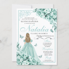 Convites Borboleta Verde Luz Tiara Princess Quinceanera