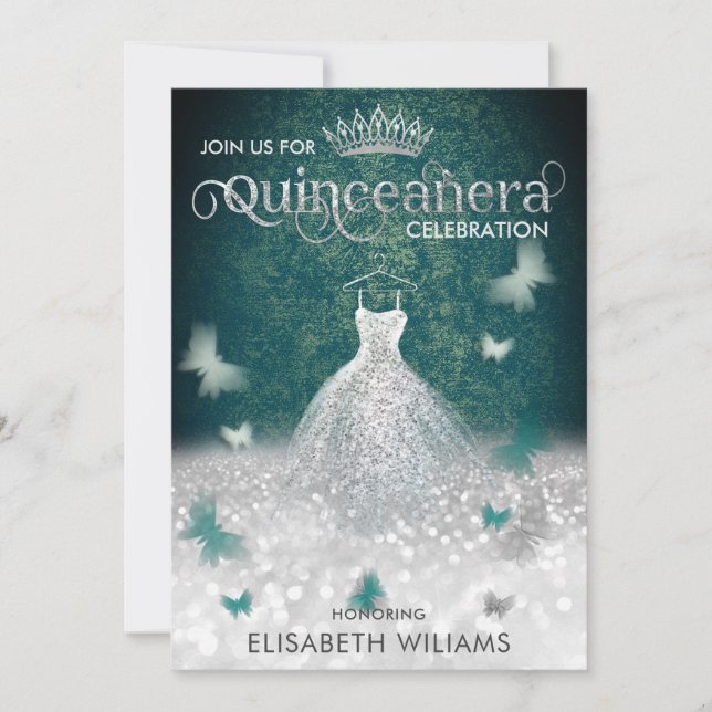 Convites Borboleta verde-prateada esmeralda (Frente)