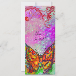 Convites BORBOLETA VERMELHA ROSA ROXO OURO Floral Doze Anos