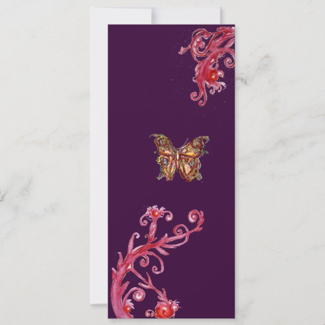 Convites BORBOLETA, vermelho brilhante roxo (Frente)