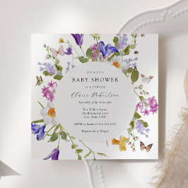 Convites Borboletas Blooming Primavera Chá de fraldas Flora